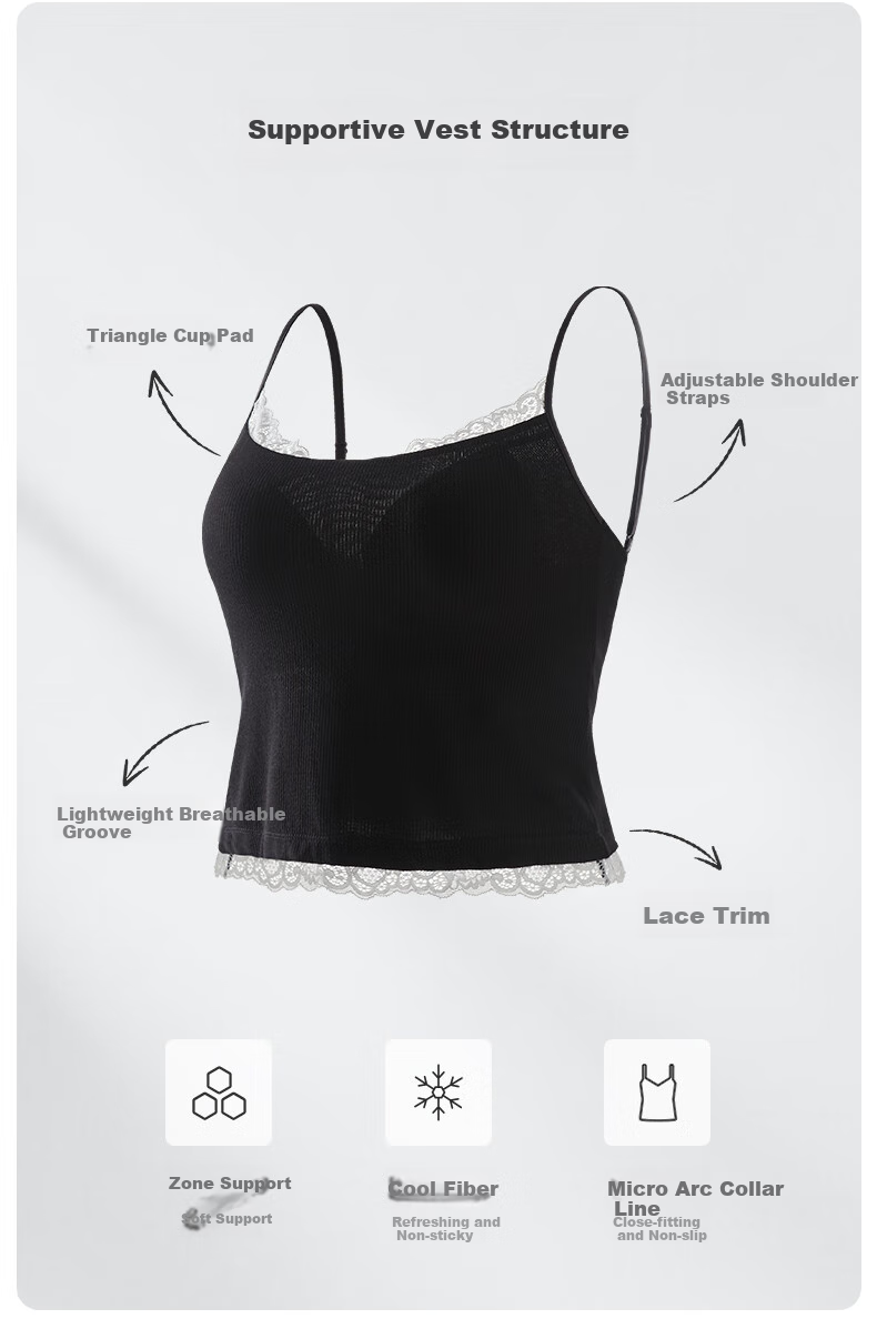 MiiOW Women's Camisole Tank Top [Modal Silk Cool Touch] with Built-In Bra Pads, Beautiful Back Design, Inner Wear Or Outer Wear Base Layer 5