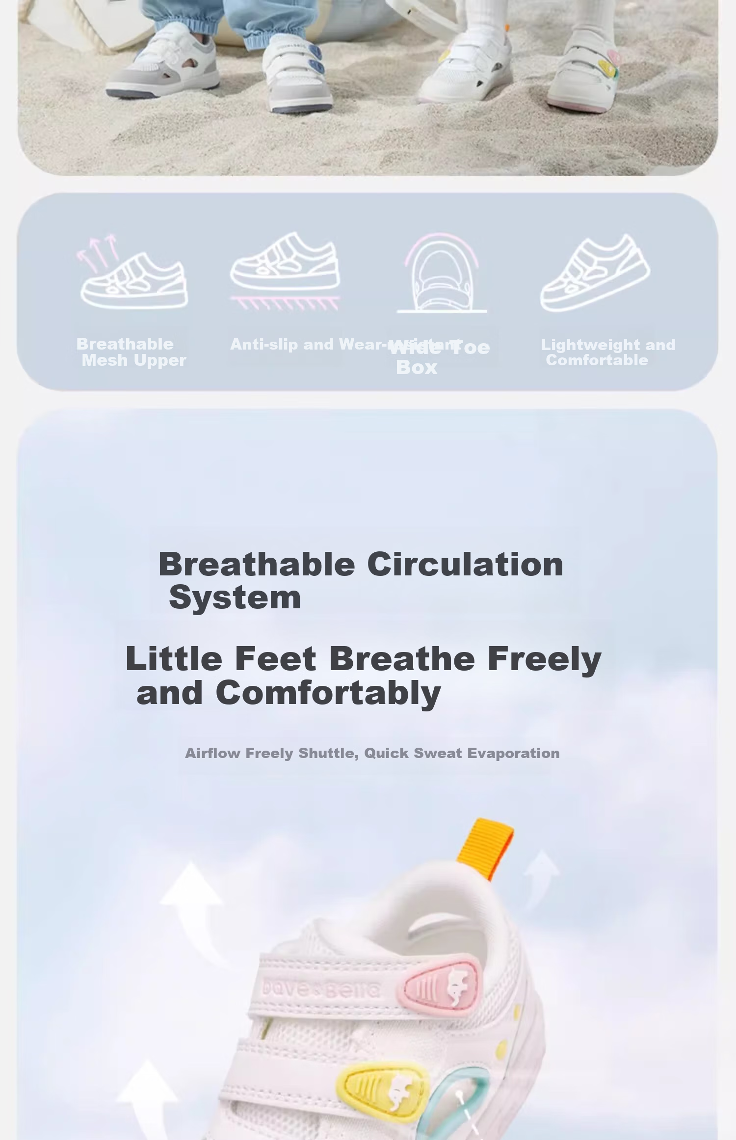 DAVE & BELLA Girls' Mesh Sandals, Boys' Breathable Shoes, Summer Children's Non-Slip Walking Shoes 2
