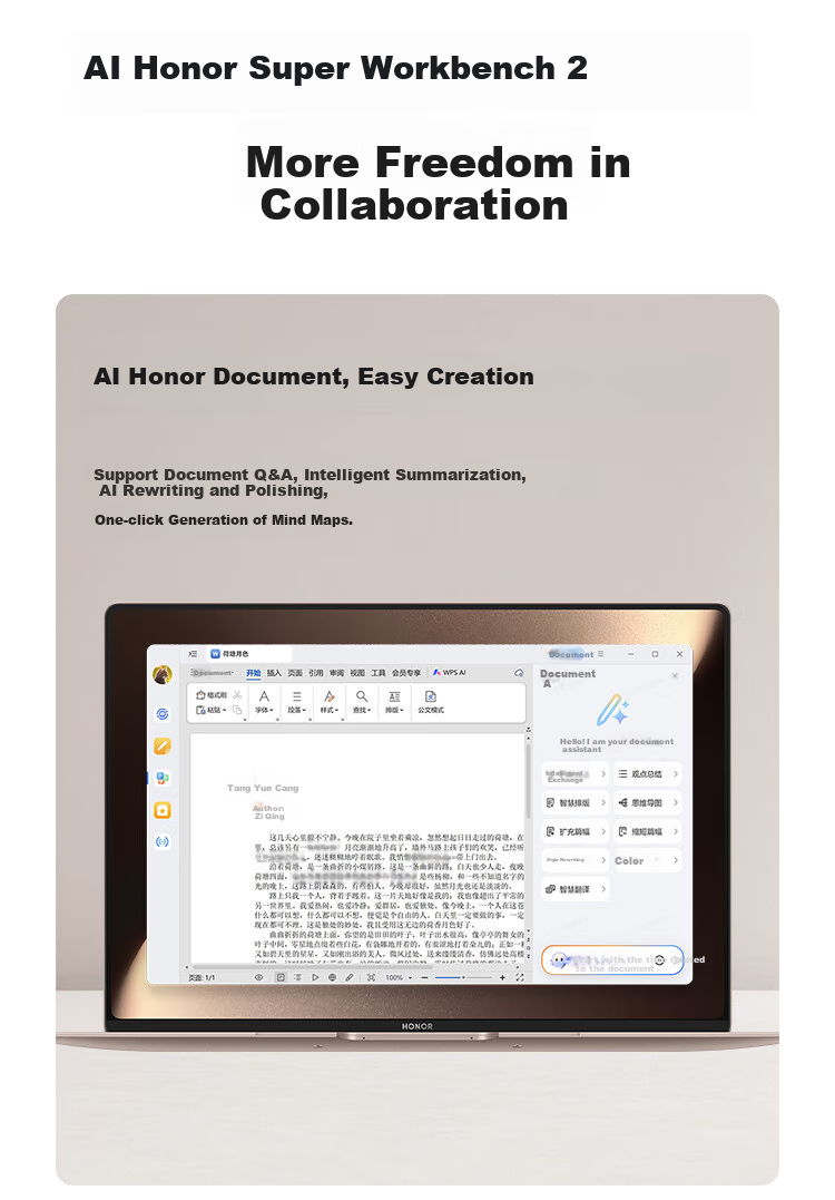 HONOR MagicBook Art14 2025 [Subsidies], Ultra-Thin AI Laptop with Core Ultra5, 32GB RAM + 1TB Storage, 3.1K Display, Eye Protection, Summer Olive Gree 35