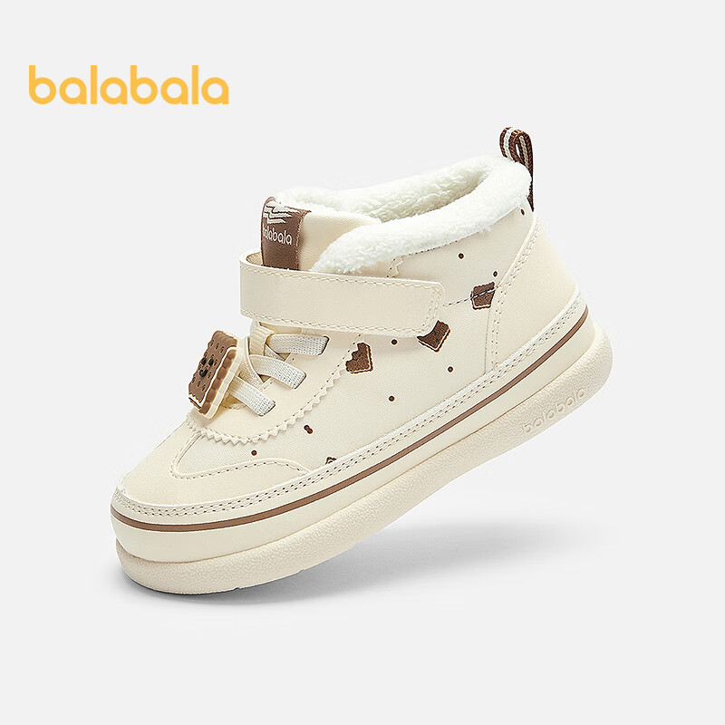BALABALA Children's Shoes, Toddler Walking Shoes, Baby Footwear, Boys And Girls Sneakers, Autumn And Winter New Children's Shoes, Fleece-Lined