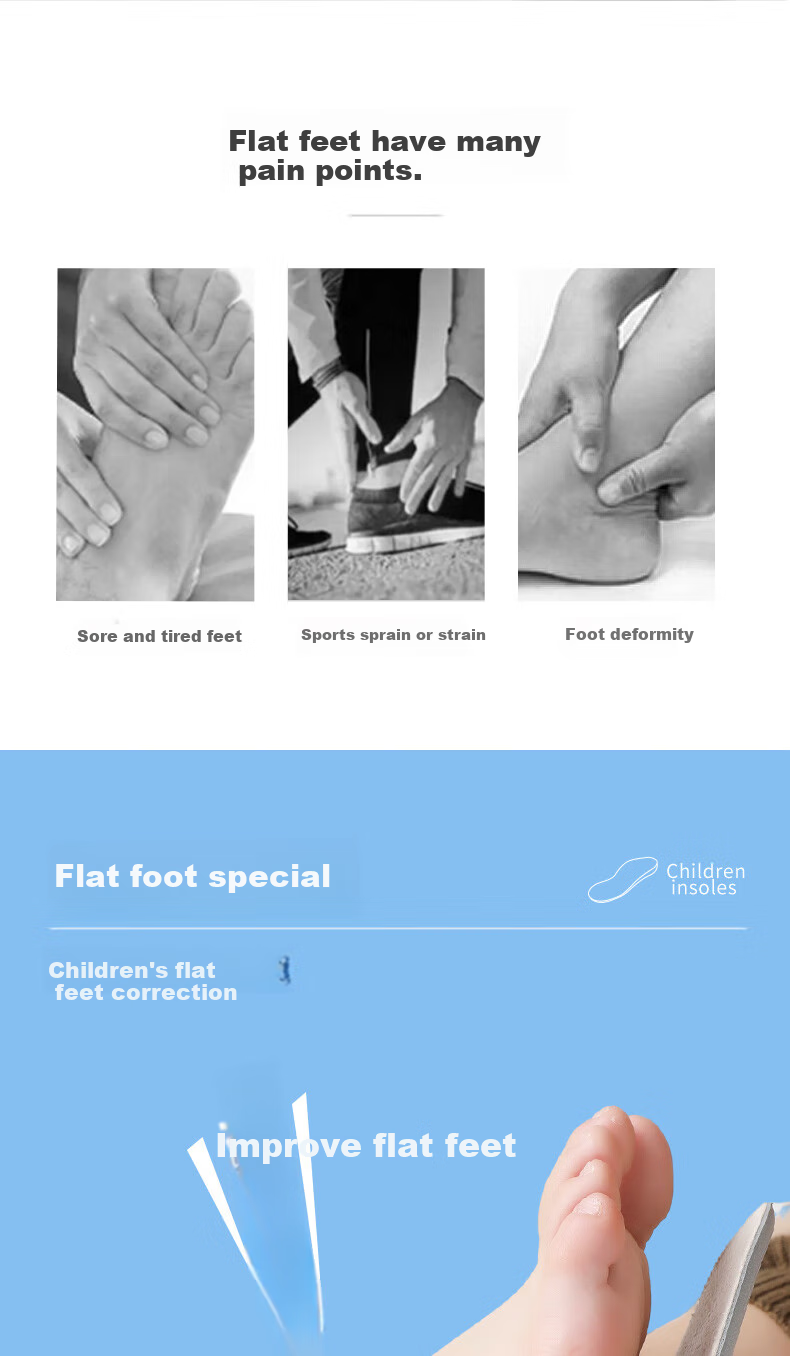 FOOTOPPO Children's Flat Foot Insoles, Arch Support Insoles, Functional Orthotic Insoles for Flat Feet, Bow Legs, And Overpronatio 3