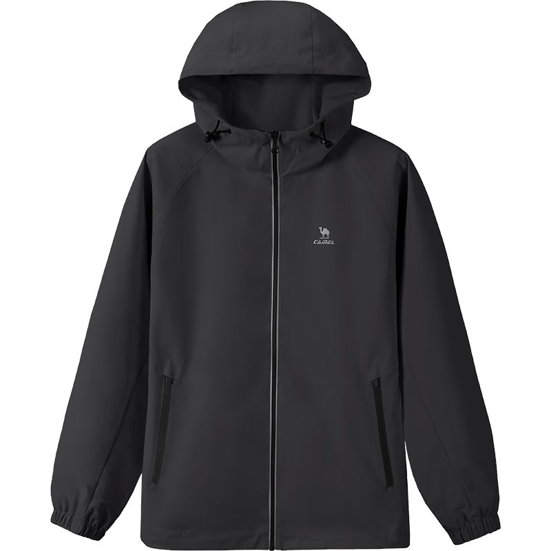 CAMEL Sports Jacket New Style for Men And Women, Spring And Autumn Hooded Casual Versatile Jacket, Outdoor Water-Repellent Single-Layer Windbreaker