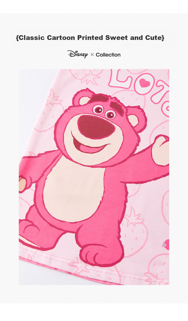Disney Parent-Child Summer Cotton Nightdress for Girls A-Class Children's Homewear ZF39055-T1 Pink 140 2