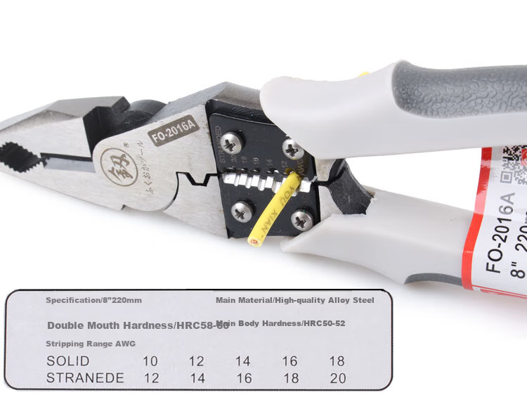 Jian Fukuoka Tool Household Multi-Functional Wire Cutters Labor-Saving Pliers Cutting Wire Flat-Nose Pliers 8 Inch 3