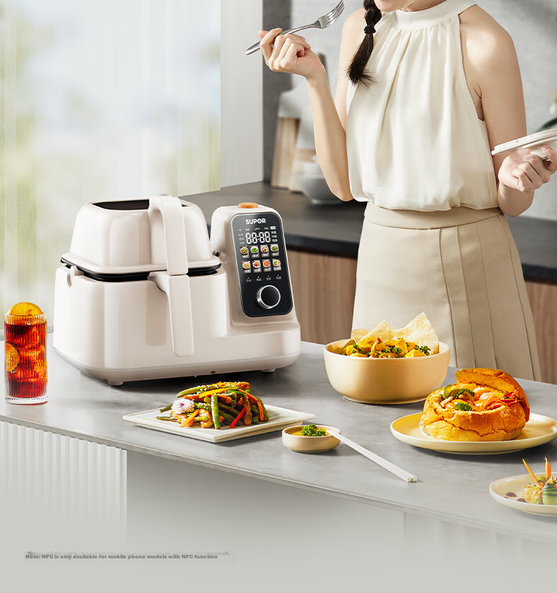 SUPOR Home Smart Cooking Robot Cook5 IH 2000W High Heat Low Oil Smoke Hot Water Self-Cleaning Cooking Machine Ultra Electric Wok C30HS12 14