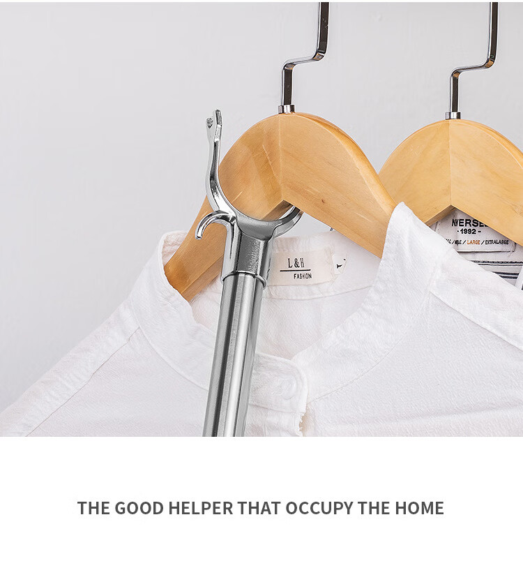 Mengtin Stainless Steel Clothes Drying Rod [Thickened] Expandable Alloy Forked Hanger Rod for Hanging and Retrieving Clothes 5