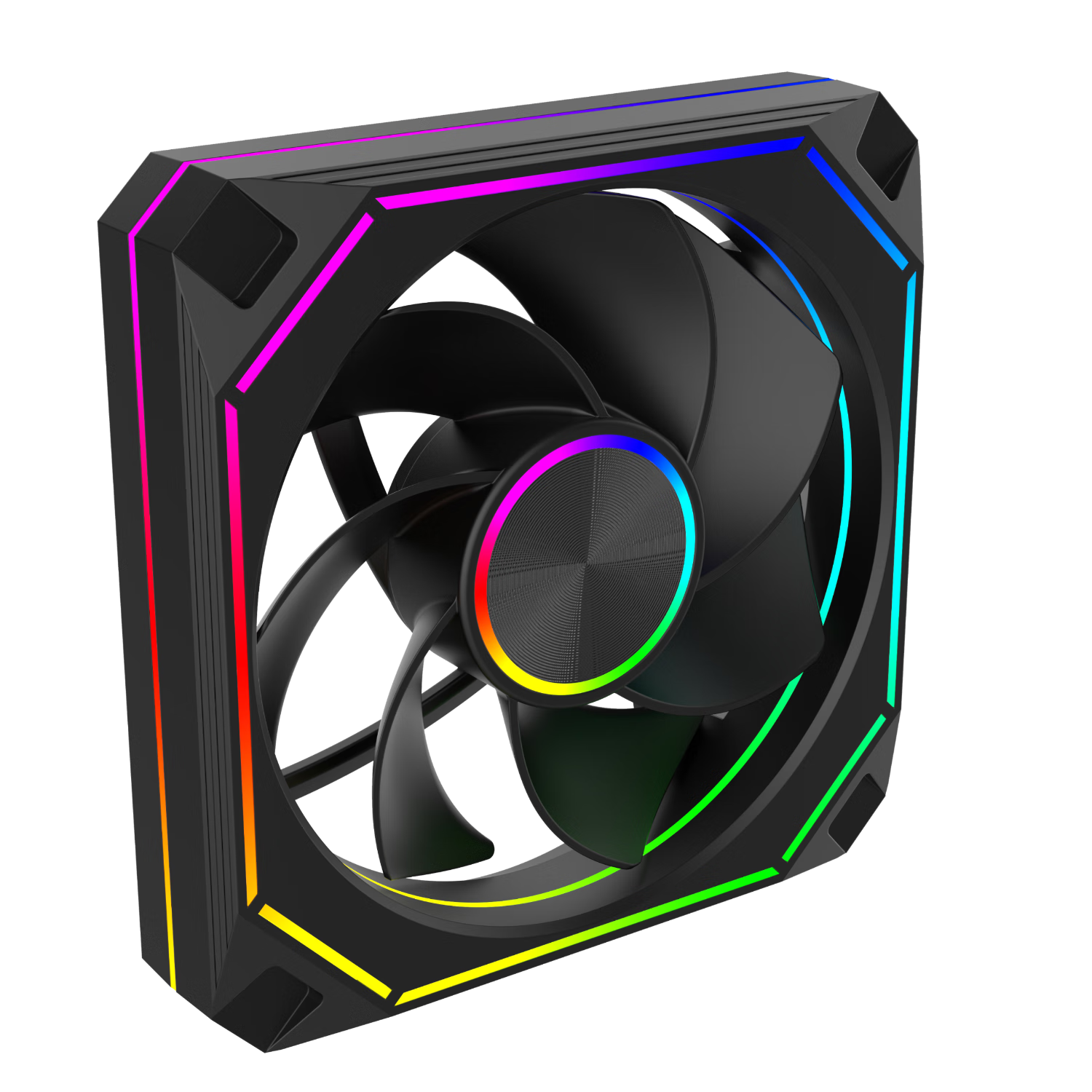 Ziyi Dianjing Thin Ring Case Fan, 12cm Black Straight Blade, ARGB+PWM Temperature Control, CD Pattern Integrated Thin Light Ring, Noise Reduction Fan, ZY-641