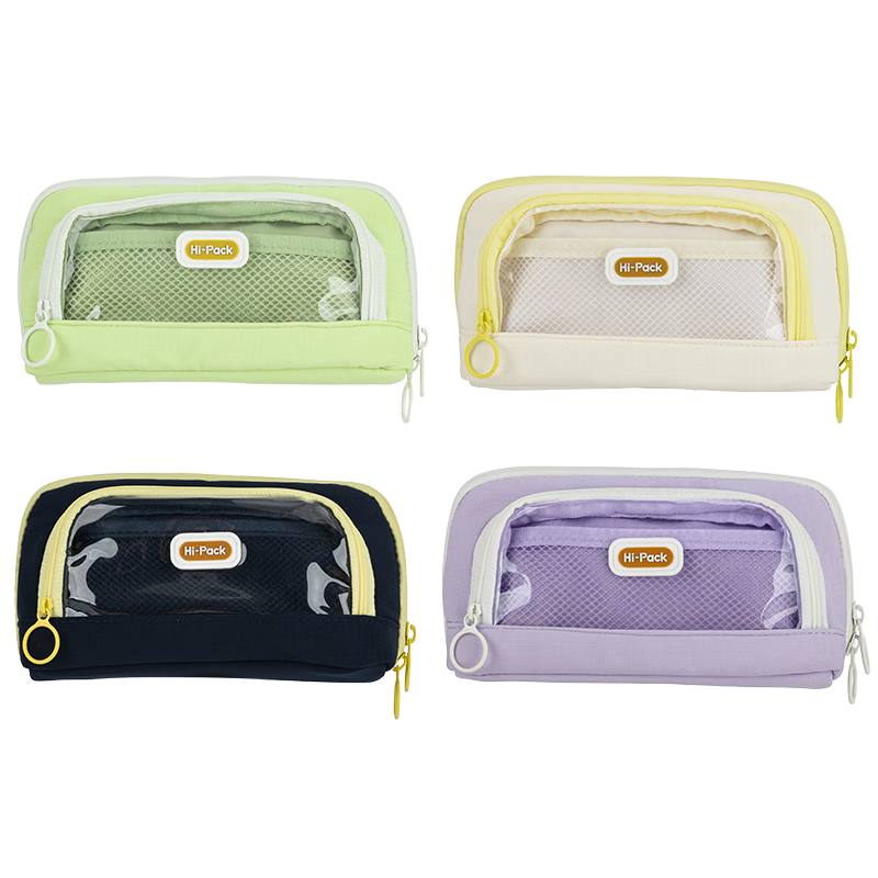 M&G 5-Layer Large Capacity Shell Magnetic Closure Pencil Case Stationery Box Pencil Bag for Boys and Girls Elementary to High School Students High-Visibility Wide Opening Transparent Milk White