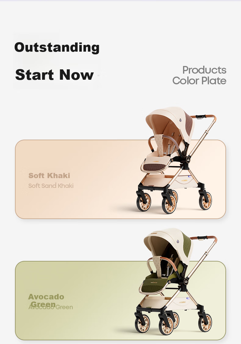Welebao Huhangjia Baby Stroller Convertible Recline One-Key Folding Reversible High Landscape Lightweight Newborn Infant Pushchair B 37