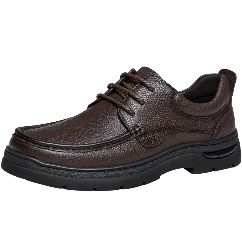 CAMEL Leather Shoes for Men, Business Casual Dad Cowhide Shoes, Soft Sole Comfortable Commuter P15A211018 Brown Size 44