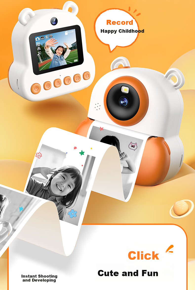 Aigo I8 Children's Instant Camera, CCD, Can Take Photos And Print Pictures, Doodle, Educational Video Recording, Toy for Boys And Girls, Birthday Gift 2