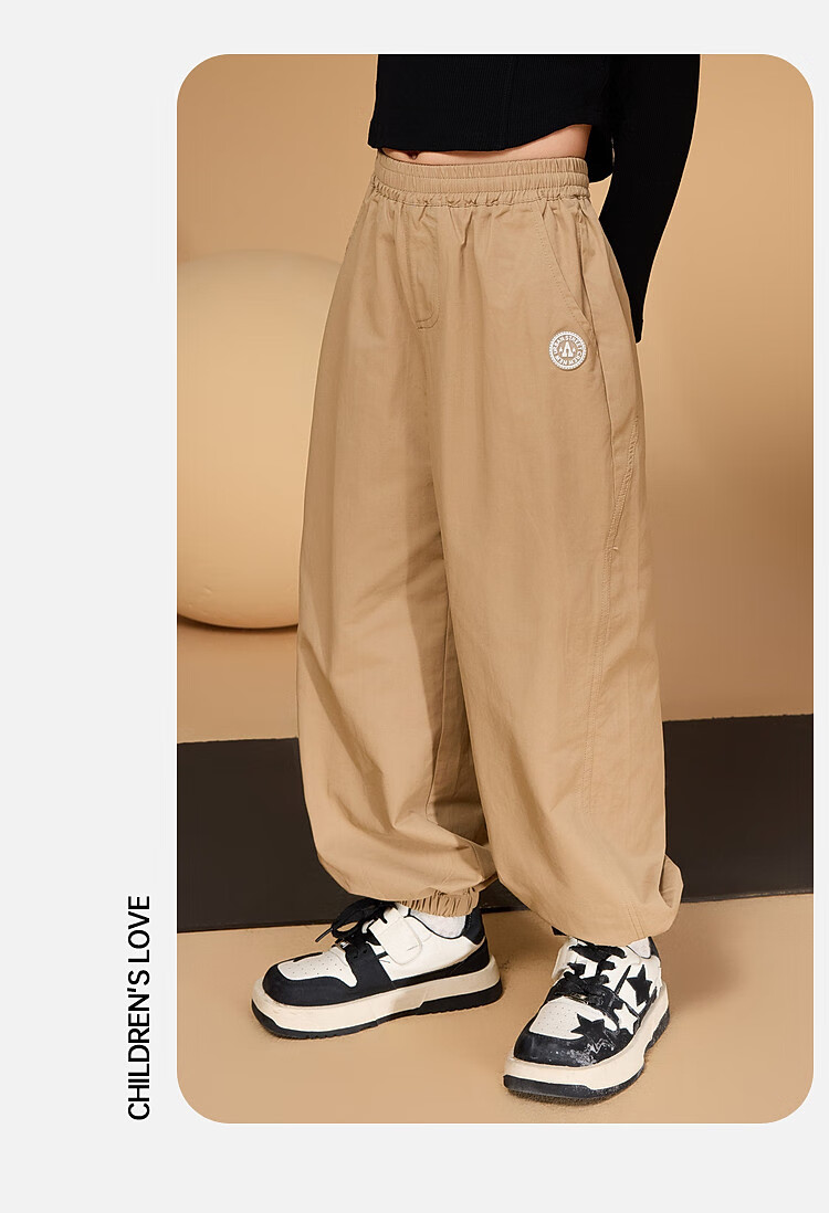 ASK JUNIOR Children's Clothing Girls' Youth Autumn Sports Pants Jogger Running Casual Trousers Black 110 19