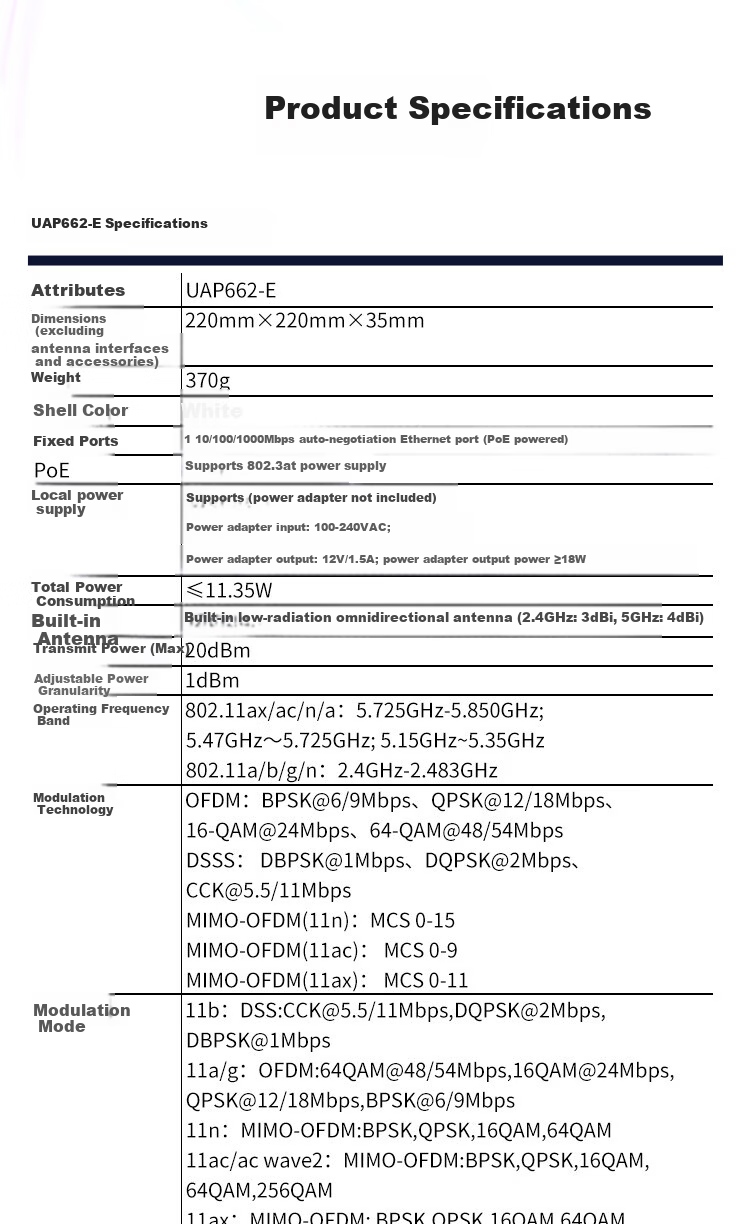 H3C UAP662-E, WiFi 6 Indoor Wireless Ceiling AP, 2700Mbps Speed, Dual-Band Five-Stream, Supports up to 60 Devices, Cloud Management, Plug-And Seamless Roaming 12
