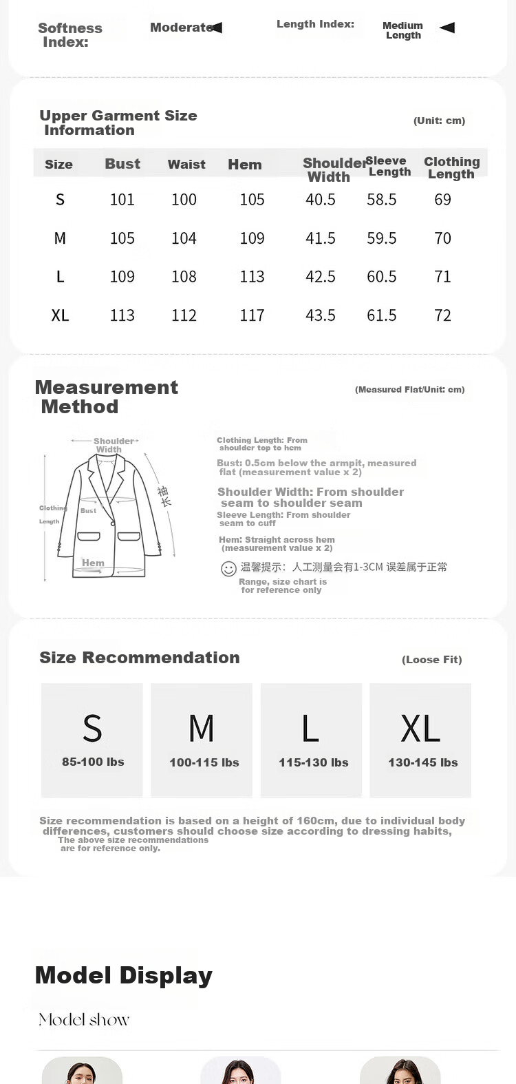 Sentubila Intelligent Women's Blazer, Autumn Season, No-Iron, Casual Loose Fit Jacket, Elegant Top, Dark Gray, Size L 9