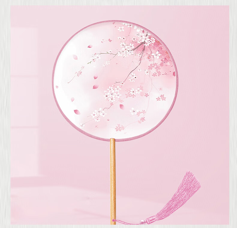 Domeiyi Ancient Style Round Fan Birthday Gift Chinese Han Style Photo Dance Fan - Miaoyu Single-Sided Print 3
