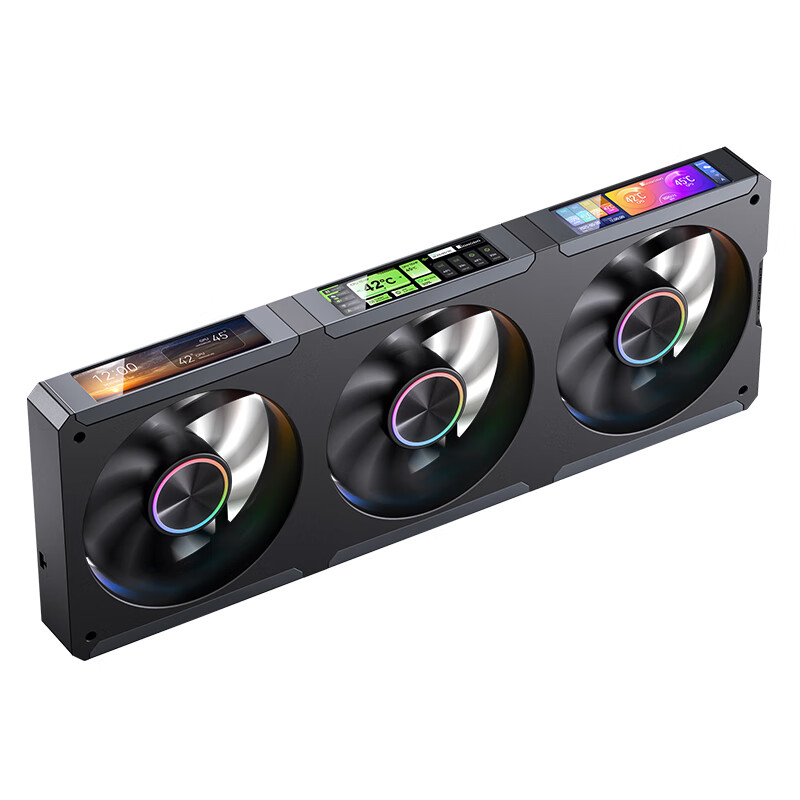 JONSBO ZC-360B ARGB Black 12CM*3 Case Fans (Magnetic 3.38-Inch*3 Fan Array/3 Fan Array for Screen Software Customization/5-Year Warranty)