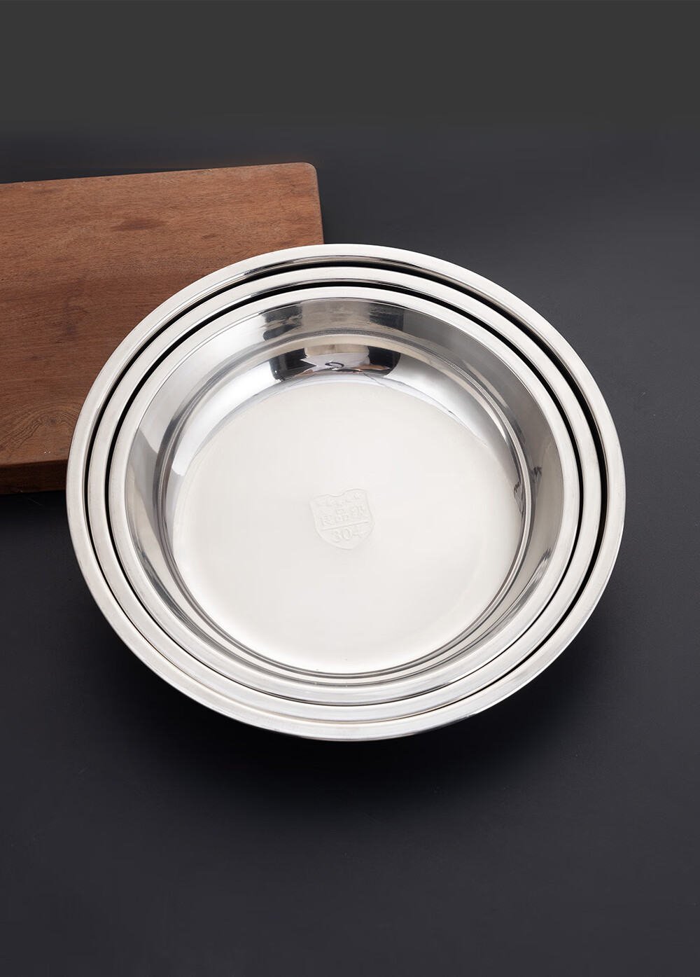 Golden Key 304 Stainless Steel Thickened Shallow Round Tray Commercial Kitchen Prep Bowl 22cm Vegetable Washing Household Food Prep Basin GK-Z22B2 11