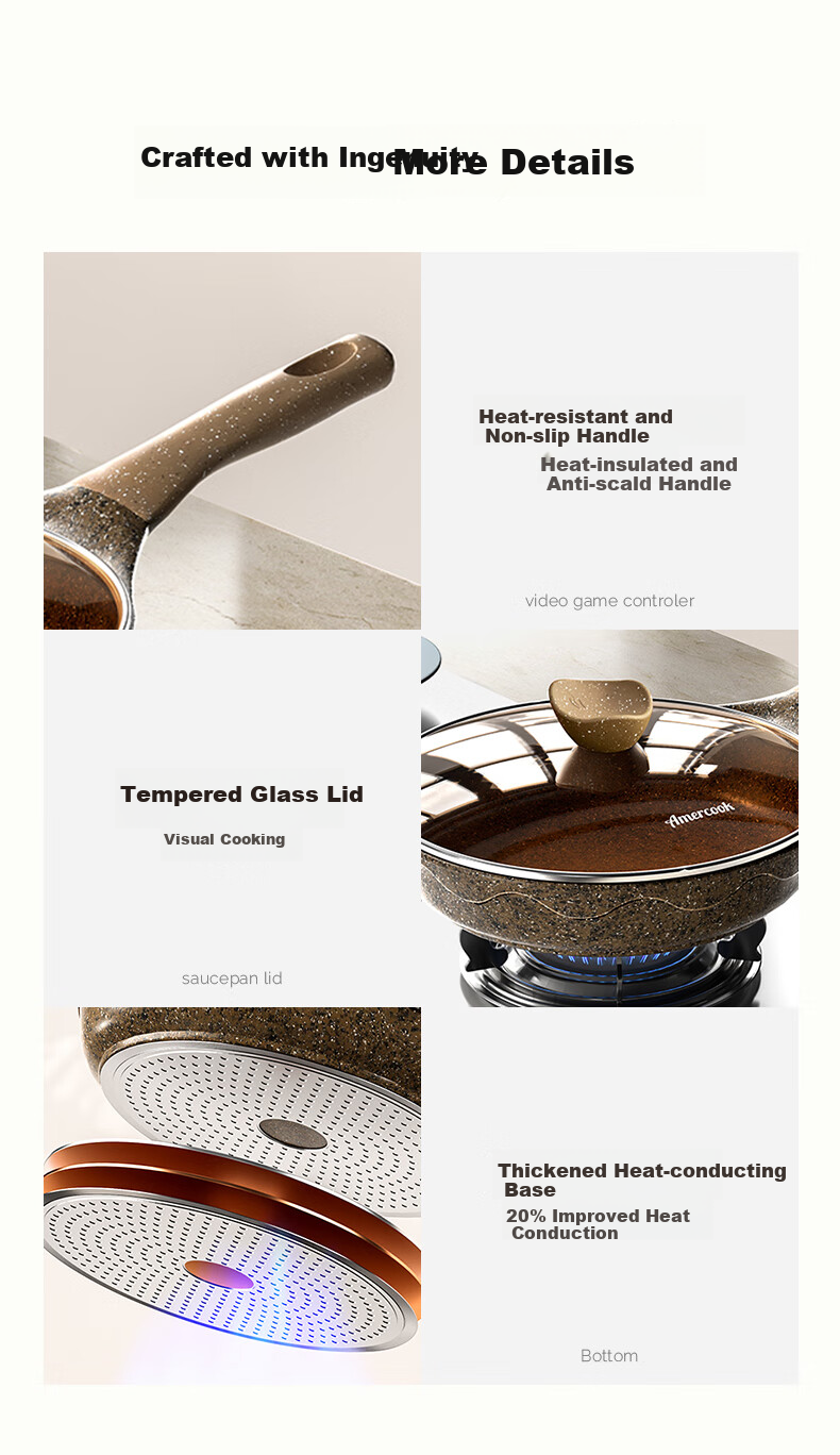 Amercook Alfiti Non-Stick Frying Pan, Maifanshi Griddle for Eggs And Pancakes, Steak Pan, Suitable for Induction Cooker And Gas Stove 18