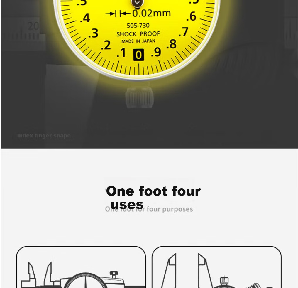 Mitutoyo Mitutoyo Dial Caliper Vernier Caliper High Precision 505-731/0 Black Case Mitutoyo Authorized 10