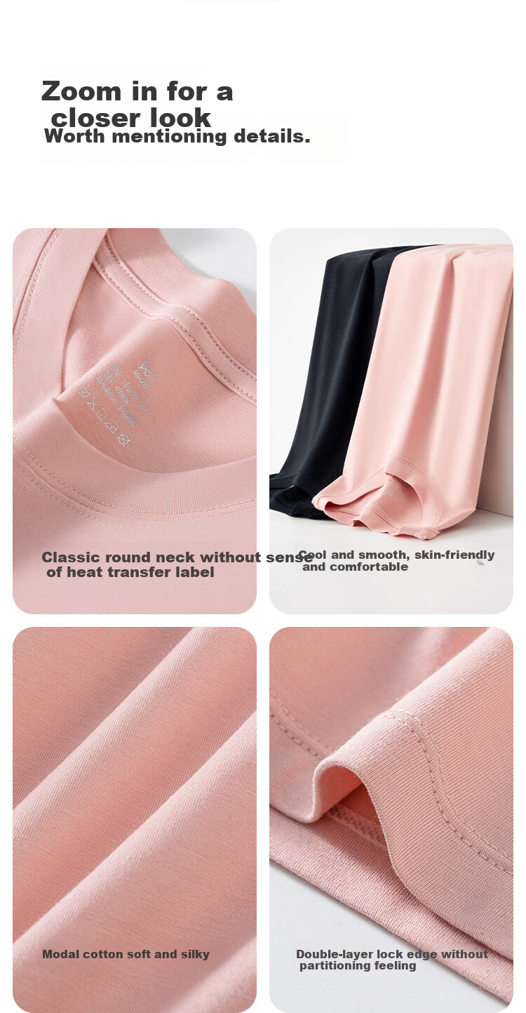 MiiOW Women's T-Shirt, Summer Lightweight Cotton Modal Cool-Feeling Short-Sleeve Round Neck Casual Versatile Undershirt 6