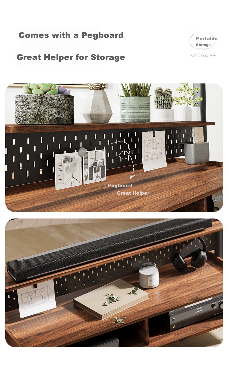 FITUEYES TV Stand for 70-100 Inch Large Screens, Mobile TV Cabinet with Storage Wheels, Video Conference Floor Stand 6
