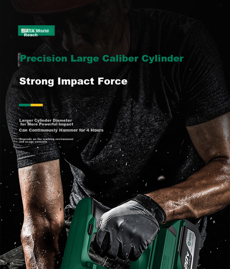 Shida SATA Brushless Lithium-Ion Rotary Hammer Drill, Electric Pick, Impact Drill, High-Power Concrete Wireless Industrial Grade D05729 Standard 11