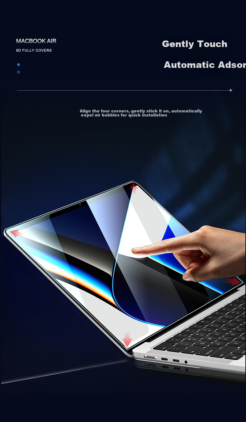 Shanmo [Screen Coating Friendly] Tempered Glass Screen Protector for Apple MacBook Air 15.3-inch M5/M4/M3 2026/25/24 Laptop 14