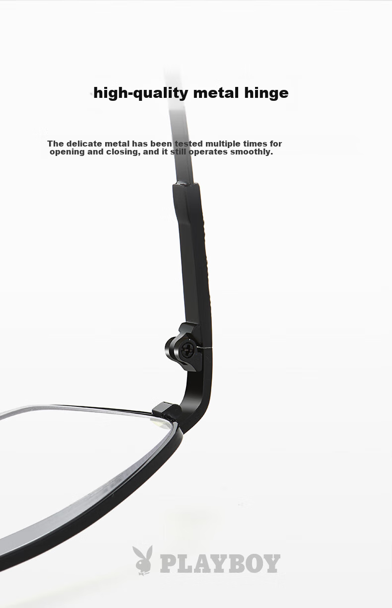 PLAYBOY PLAYBOY 2025 High-Definition Anti-Blue Light Reading Glasses for Men, Ultra-Light 18010 Silver, 150 Degrees, Qixi Festival 9