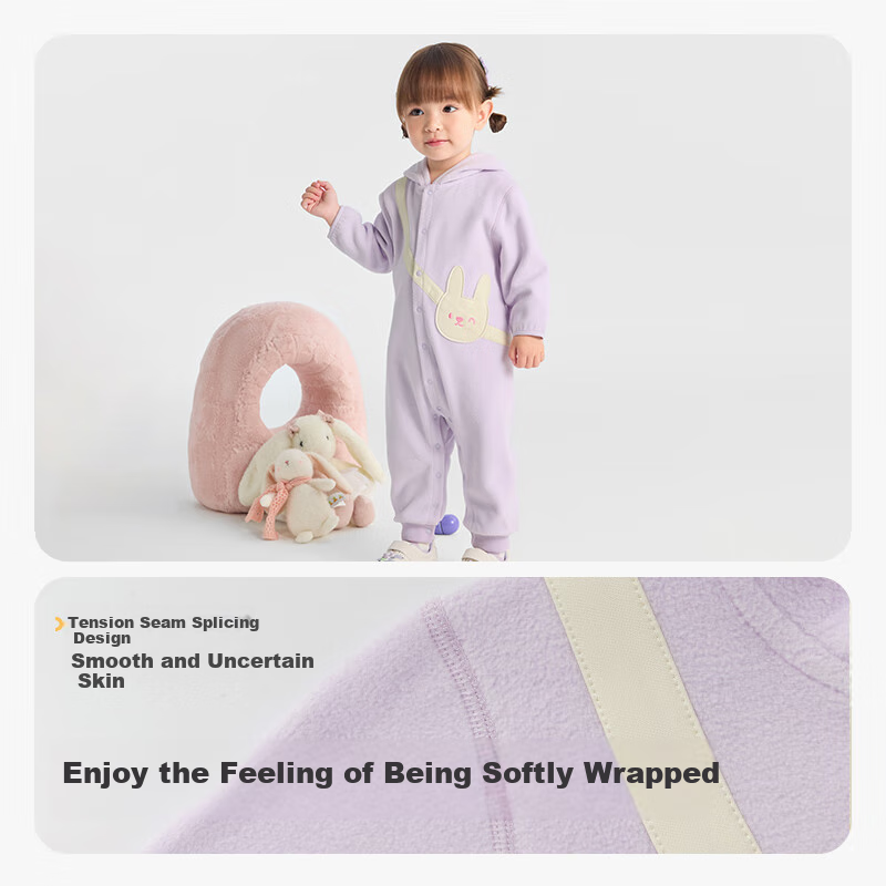 BALABALA Baby Romper Autumn Outfit, Infant Outdoor Onesie, Trendy Cute Fleece-Lined Bodysuit, 209325120203