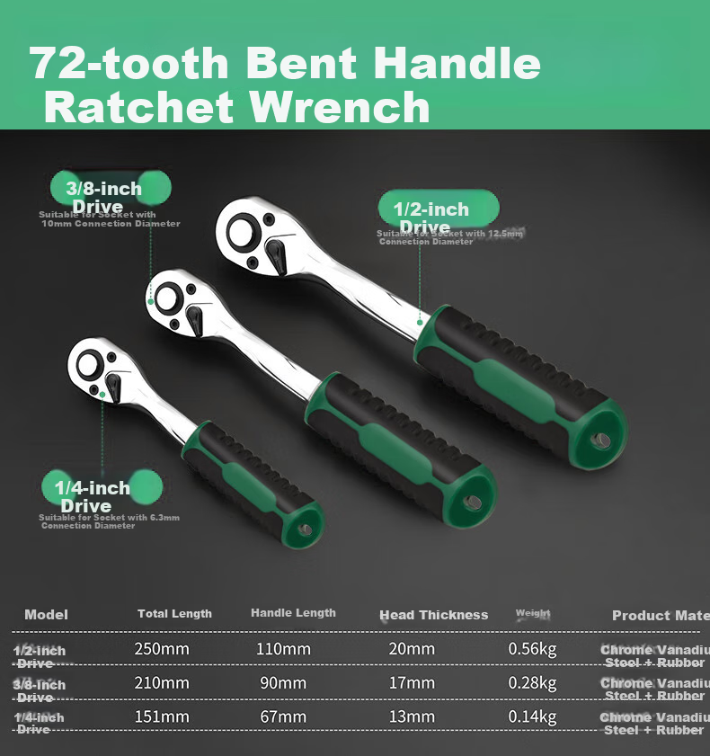 Baolian Quick Socket Ratchet Wrench, Labor-Saving Industrial-Grade Large, Medium, And Small Double-Ended Universal Auto Repair Tool 11