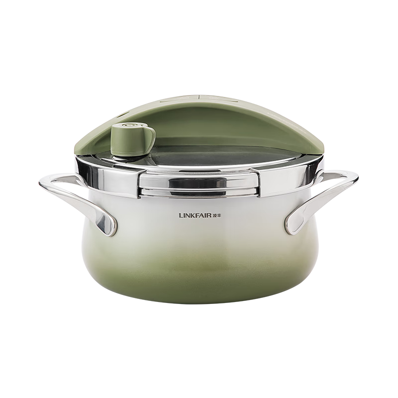 LINKFAIR Pressure Cooker, Household Anti-Explosion Stainless Steel Pressure Pot, Small Mini Push Button One-Touch Opening And Closing, for Gas And Induction Stoves
