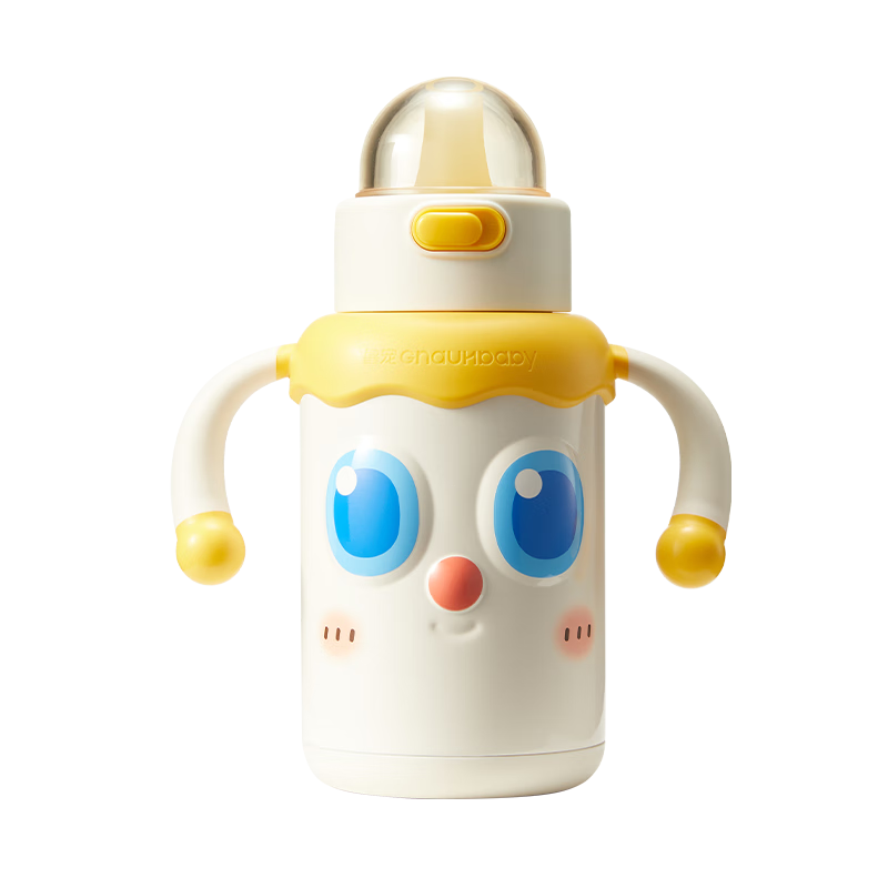 Huang Chong Infant Thermos Cup 330ml for Babies Over 1 Year Old, Direct Spout Straw, Anti-Choking Training Drinking Cup