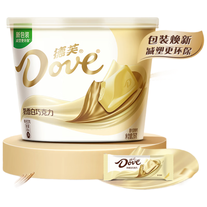 德芙全家桶  奶香白巧克力 碗装18粒216g 休闲零食 糖果 生日礼物 