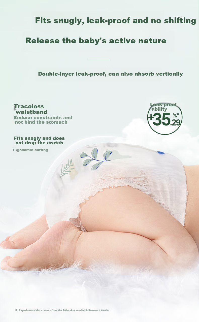 Lelch Day And Night Plant Extract Baby Comfort Pants, XXXXL Size, 34 Pieces, Night Use, Ultra-Thin for Summer, Diaper Pull-Ups 10