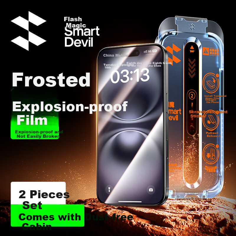 Защитное стекло SmartDevil для iPhone 16, полноэкранное, закаленное, матовое, антибликовое, 2 шт.