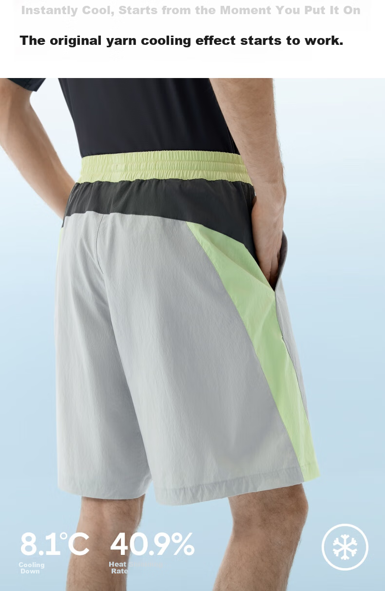 Bananain [Wang Yibo's Choice] Liangpi 501 Cool Men's Water-Repellent Patchwork Shorts, Quick-Drying Outdoor Sports Summer New 11