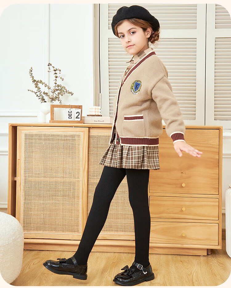 Bingxue Mian Children's Thermal Cotton Leggings Girls Spring Autumn Winter Thin Fleece Twist Knit Anti-Slip Tights Warm Long Pants for Older Kids 8