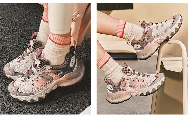 FILA Mushroom Sneakers Modern Sports Shoes Women's Autumn Winter Thick Sole Casual Dad Shoes 24