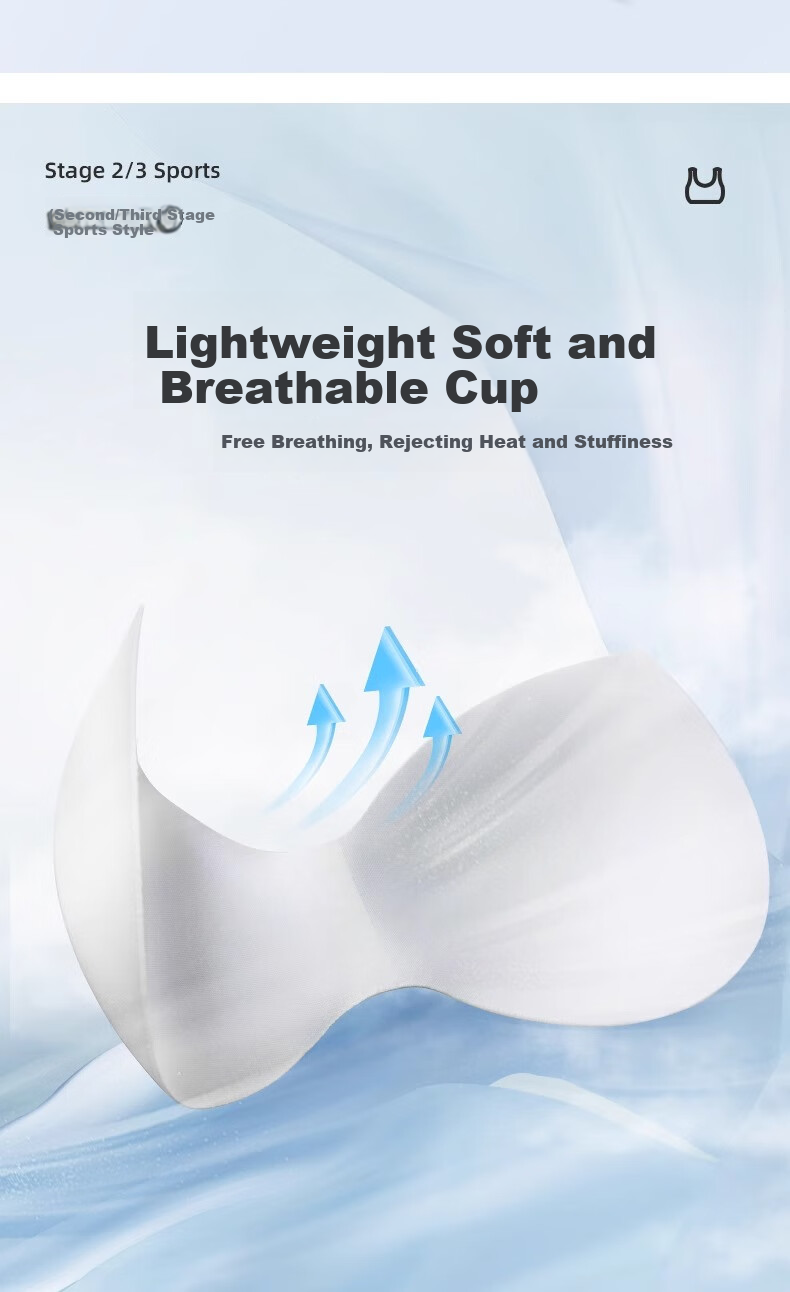MiiOW 2-Pack Girls' Underwear Bra, for Middle And High School Second Stage Puberty Development, Seamless Sports Anti-Shock Girls' Vest 6