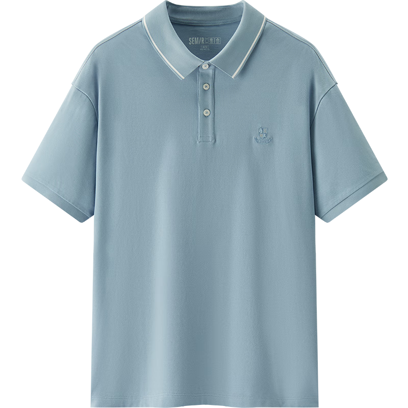Semir Cool-Feeling Antibacterial | Men's Polo Shirt, Summer Business Short Sleeve, Embroidered Contrasting Collar, T-Shirt Top, Casual Dad Wear
