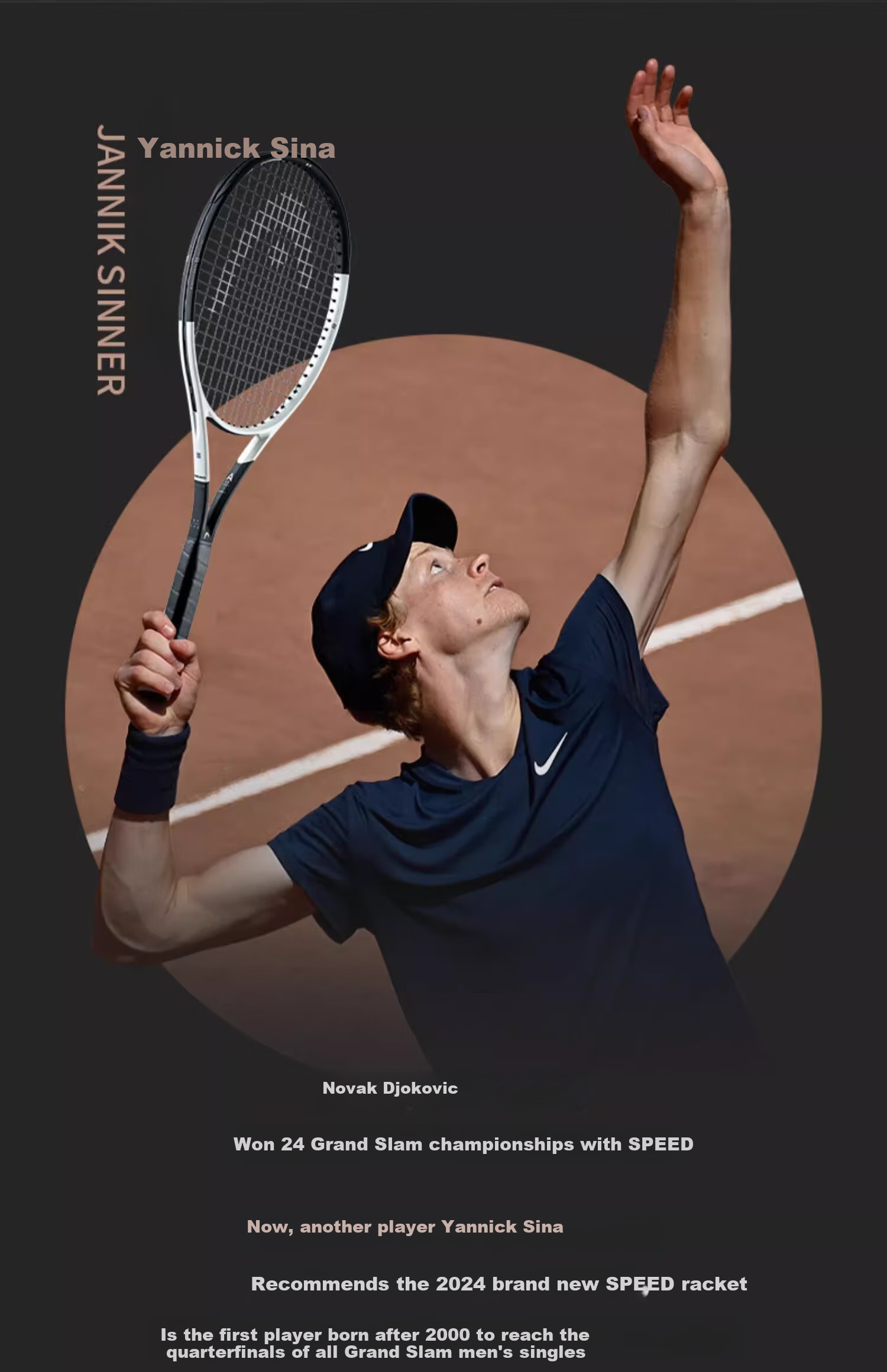 HEAD Tennis Racket 2026 L5 Sinner Speed Full Carbon Professional Model 1