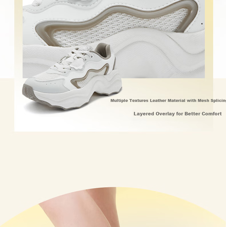 361° Women's Sports Shoes, Dumpling Shoes, Autumn Mesh Breathable Retro Thick-Soled Heightening Casual Dad Shoes, 682536773-1 10