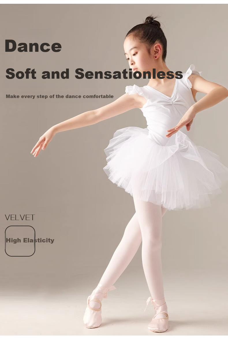 Bingxuemumian Children's Dance Tights, Thin Spring And Summer Style, Non-Slip Pantyhose, White Stockings, Anti-Snagging, for Girls' Dancing Socks 6