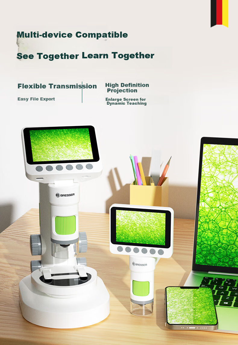 Bresser Microscope for Children, Middle School Students And Elementary School Students, Professional Electronic with Display Screen to View Bacteria, New Year Gift 15