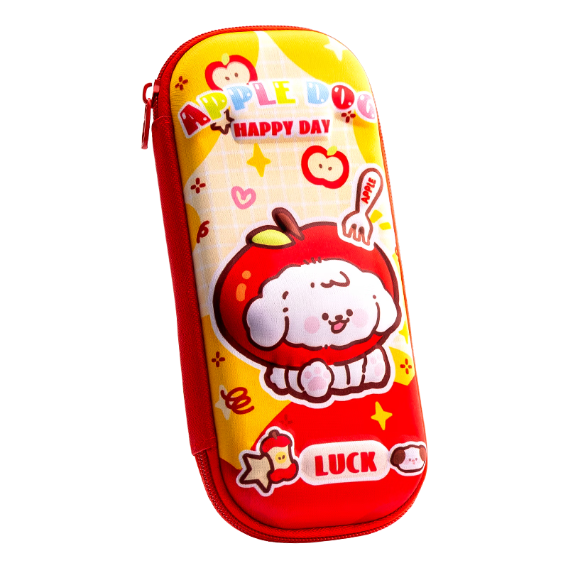 Kabaxiong Back-to-School Essential Kabaxiong Primary School Children's Pencil Case Boys High-Value Lightweight EVA Large Capacity 3D Stationery Box Lucky Apple Dog