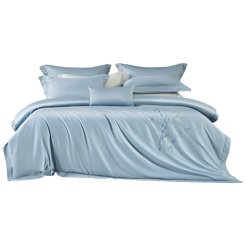 Bailisi Shuixing Jiafang Brand Four-Piece Bedding Set, Pure Cotton 100%, All-Cotton Bed Sheet, Duvet Cover, Quilt Cover, 80-Count Long-Staple Cotton Sateen, Double Bed for 1.8 Meters