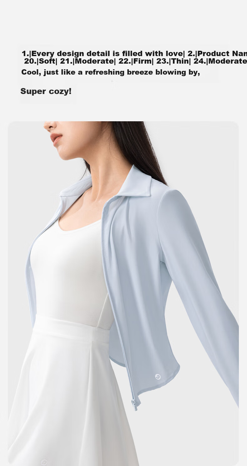 KAZUKOIN Slim Sun Protection Shirt for Women, Spring And Summer UV-Resistant Outdoor Sports Ice Silk Sun Protection Clothing 8