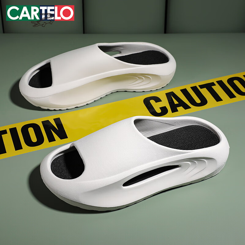 Мужские шлепанцы CARTELO, домашние тапочки, сандалии для ванной, удобные, белые с черным, размер 40-41