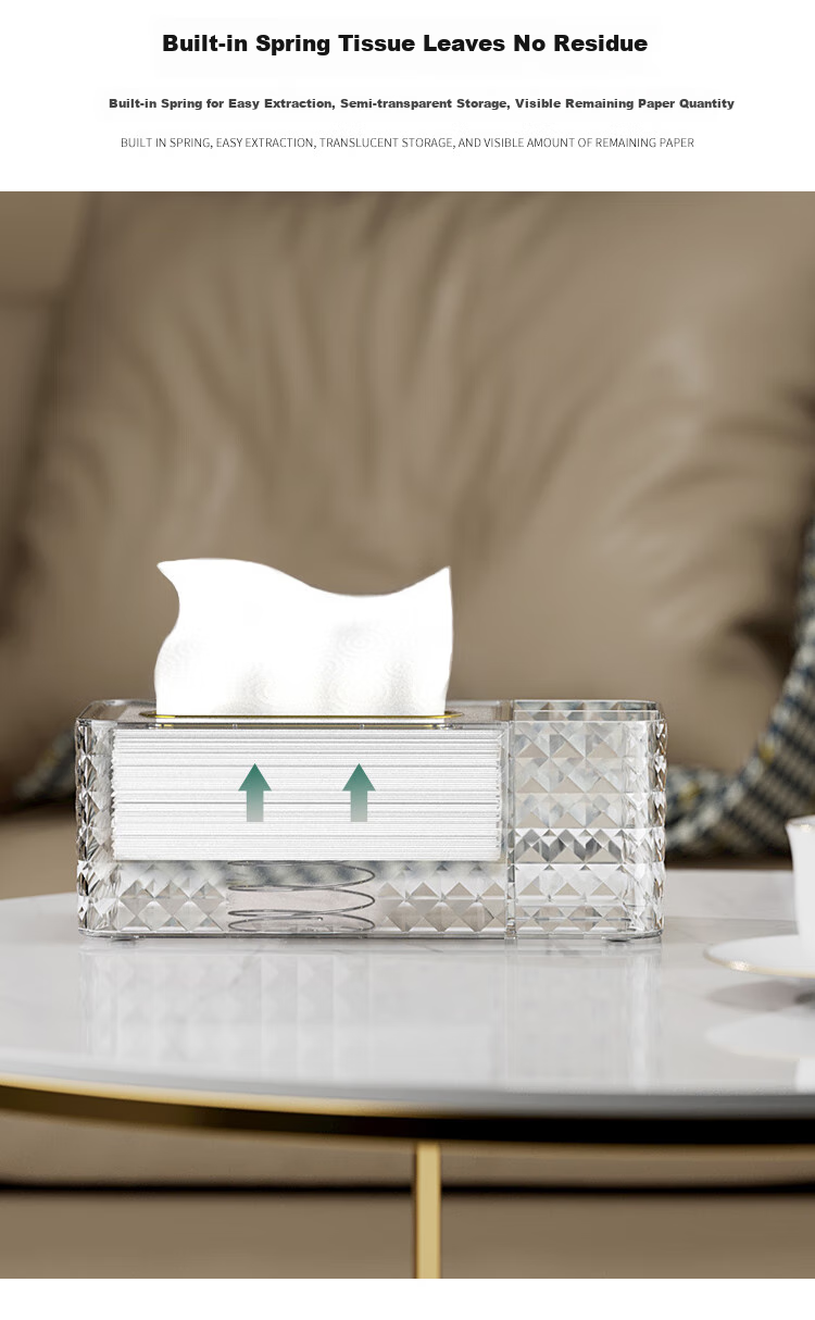 Daisy Leaf Desktop Storage Box, Tissue Box, Light Luxury Living Room Coffee Table Tissue Holder, Home Remote Control Storage Box 4