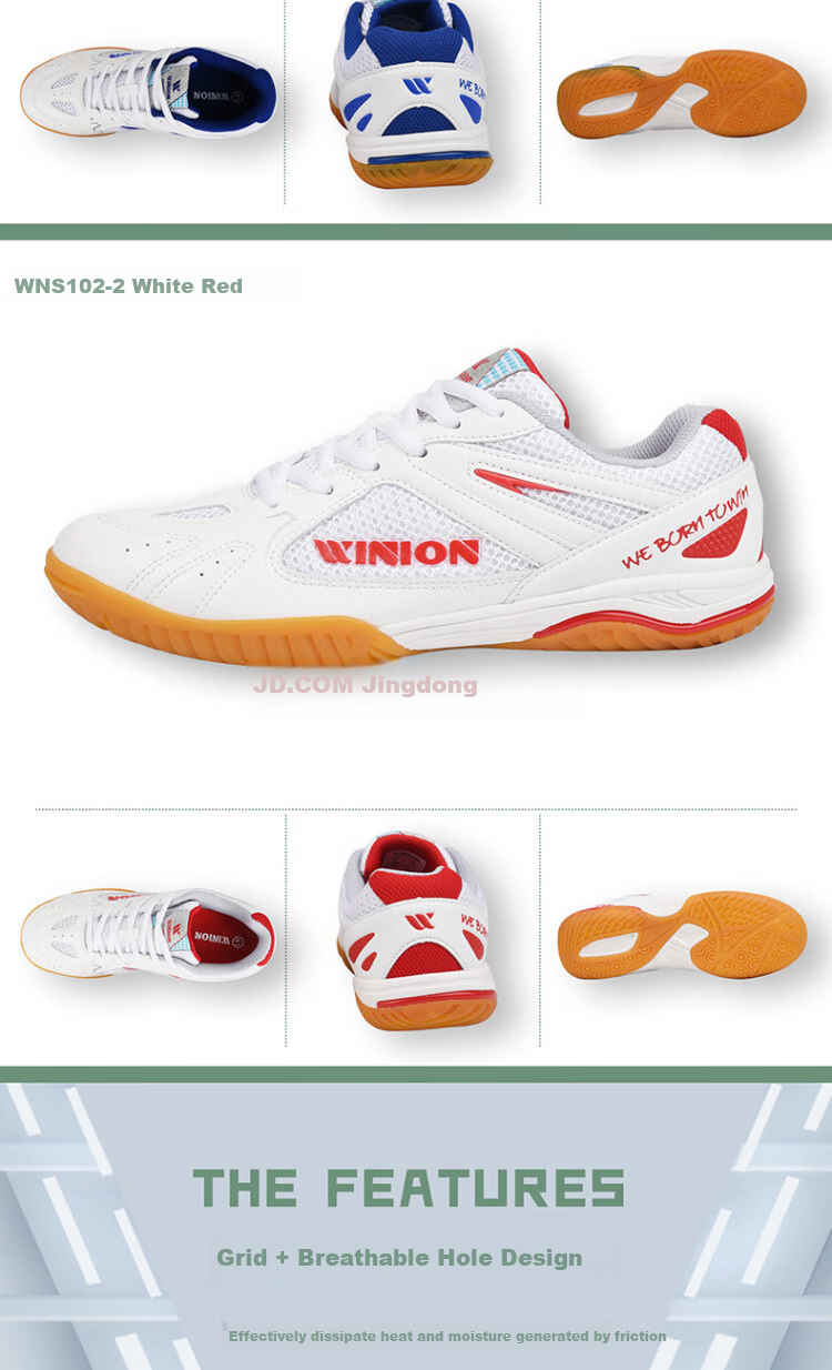 WINION Premium Table Tennis Shoes for Men And Women, Non-Slip Wear-Resistant Table Tennis Sports Shoes Jingjin White And Black Size 44 4